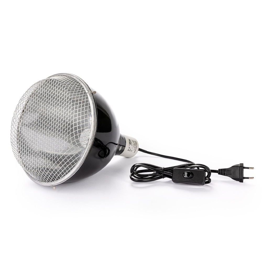 Happet Klosz Lampy z Siatką 21cm Głęboki do Terrarium Oprawa Ceramiczna E27 max. 120W